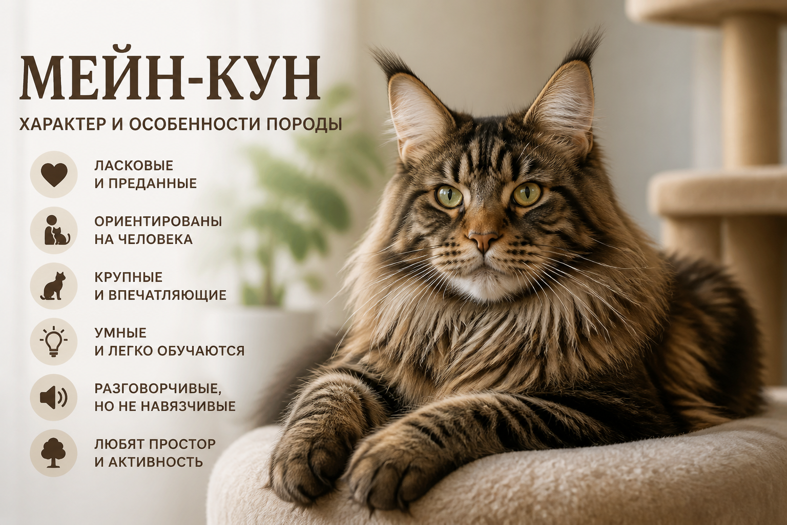 мейн-кун характер и особенности породы — иллюстрация к статье «мейн-кун характер и особенности породы»