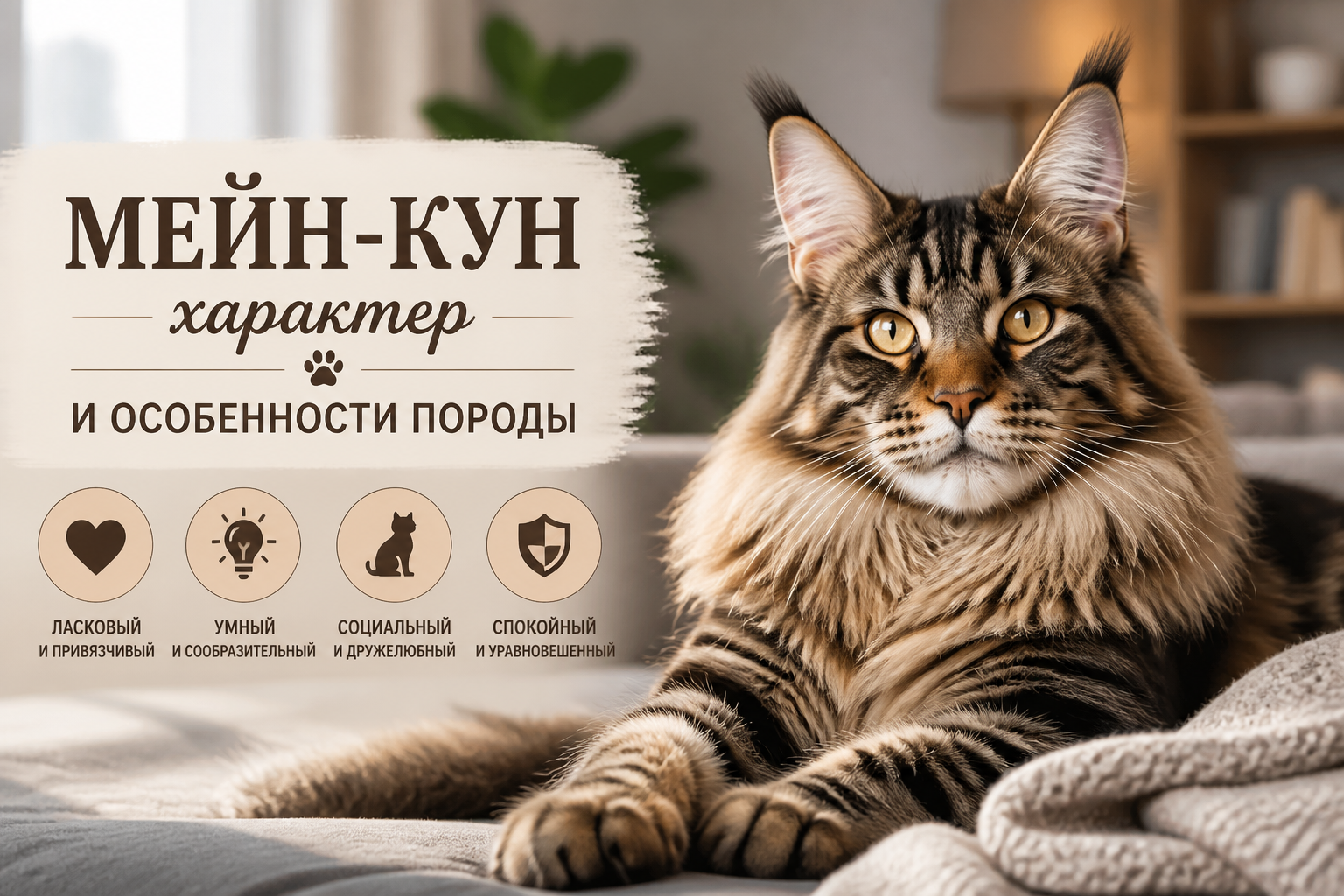 мейн-кун характер и особенности породы — иллюстрация к статье «мейн-кун характер и особенности породы»