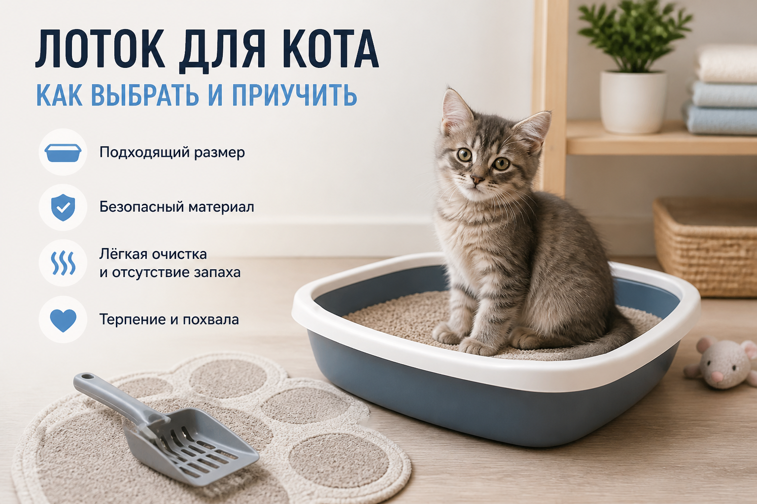 лоток для кота как выбрать и приучить — иллюстрация к статье «лоток для кота как выбрать и приучить»