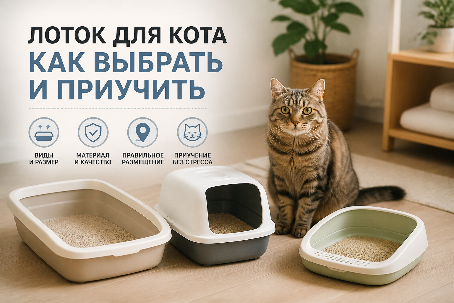 лоток для кота как выбрать и приучить — иллюстрация к статье «лоток для кота как выбрать и приучить»