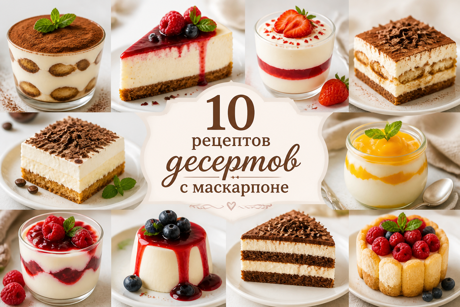 10 рецептов десертов с маскарпоне — иллюстрация к статье «10 рецептов десертов с маскарпоне»
