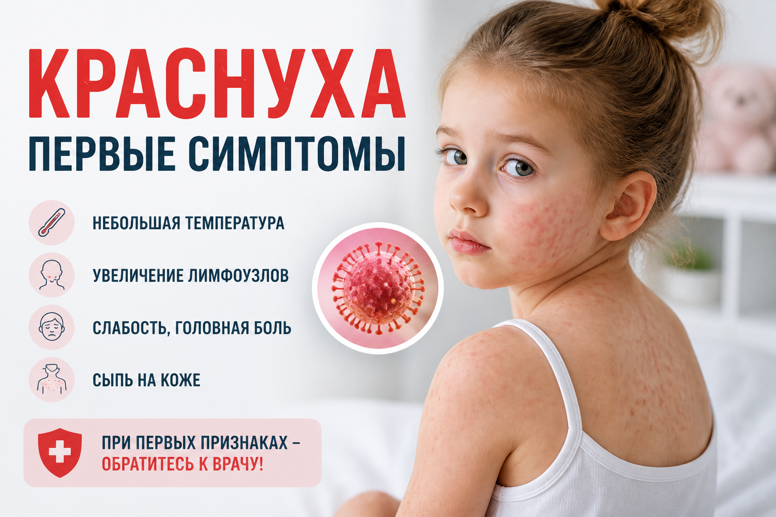 Краснуха: первые симптомы и признаки до появления сыпи